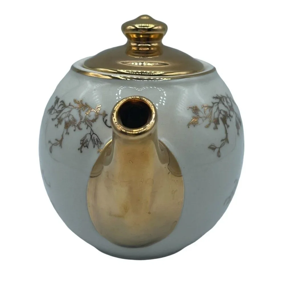 Hand painted 22-Kt. Gold 50th Anniversary Teapot with Lid